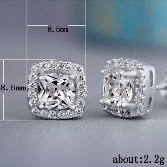 New Women's 925 Silver Diamond Girl's Earrings - Picture 3 of 3